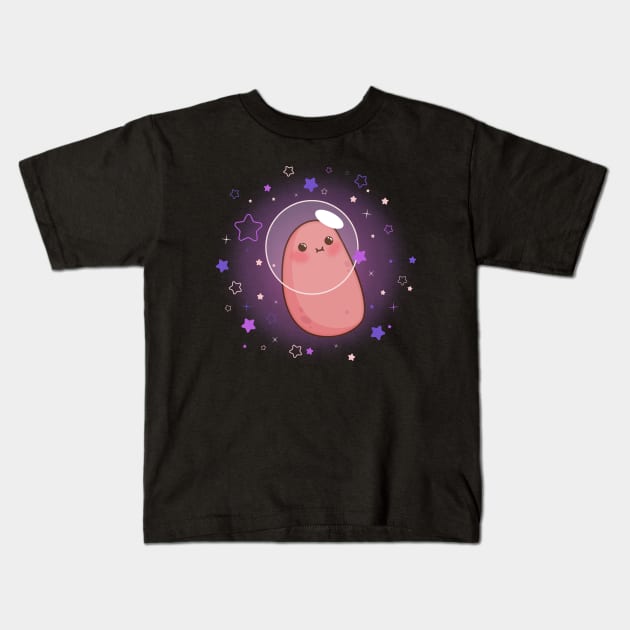 Kawaii Potato Cute Stargazing Anime - Funny Astronaut Kids T-Shirt by Irene Koh Studio